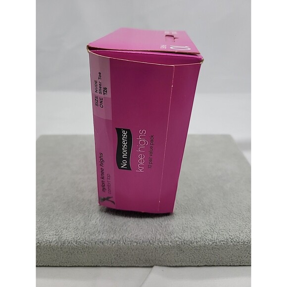 NO NONSENSE 10 Pair Knee Highs Comfort Top Pantyhose One Size Nude Sheer Toe NEW - Picture 8 of 10